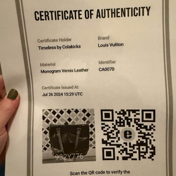 Louis Vuitton Monogram Vernis Bronze Bag. Comes with COA - Picture 16 of 16